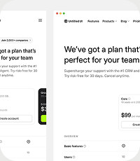 Subscription website interface